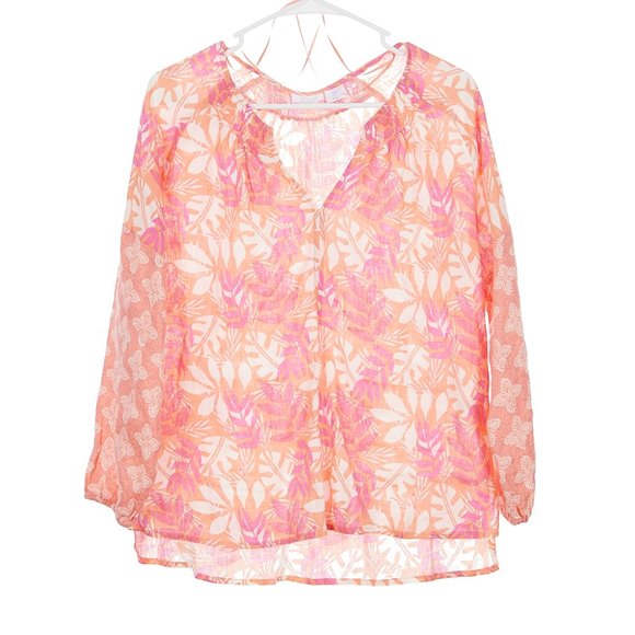 SIGRID OLSEN 100% Linen Floral Blouse Small - Picture 1 of 5